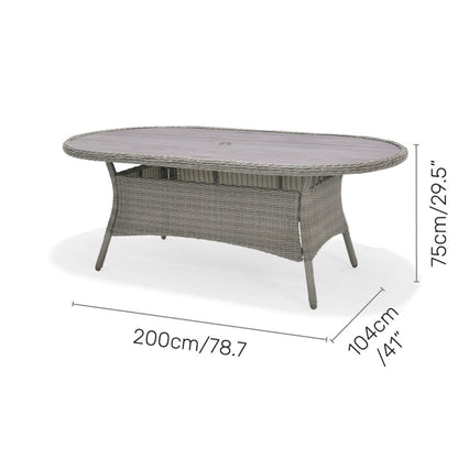 Palma 6 Seater Rounded Outdoor Dining Set