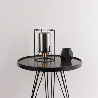 Sabrina Black and Smoked Glass Table Lamp