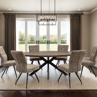 Orlando 1.8M Oval Dining Set with 6 Arabella Chairs