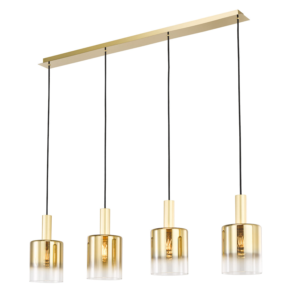 Savannah 4-Light Satin Gold Bar Pendant