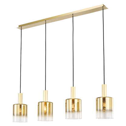 Savannah 4-Light Satin Gold Bar Pendant