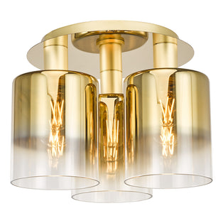 Savannah 3-Light Satin Gold Flush Ceiling Light