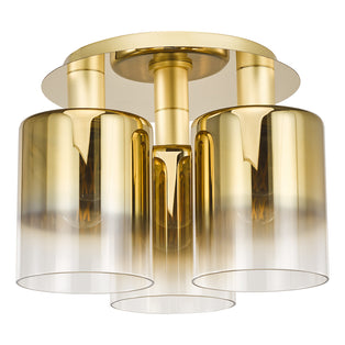 Savannah 3-Light Satin Gold Flush Ceiling Light