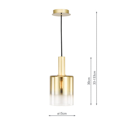 Savannah Satin Gold Ceiling Pendant