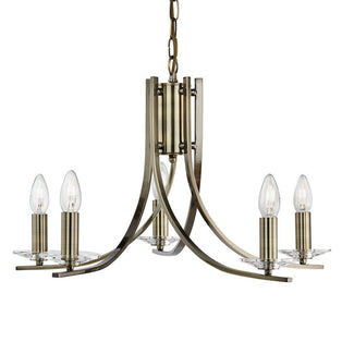 Ascona 5-Light Antique Brass Chandelier Ceiling Light
