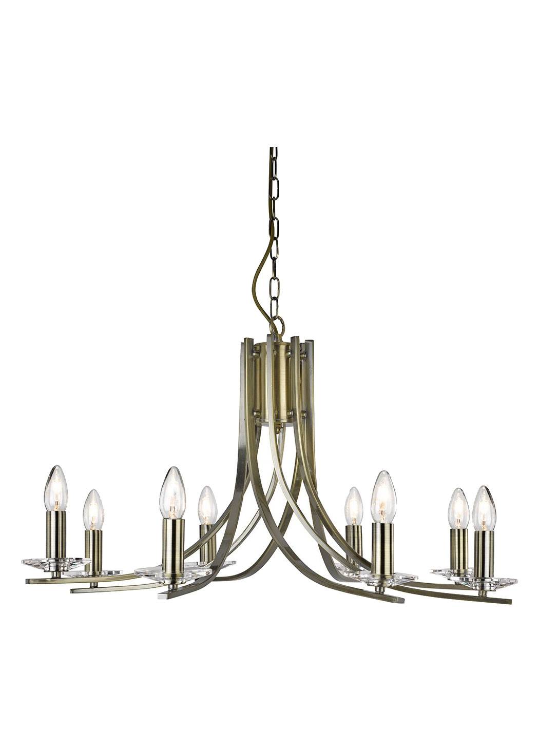 Ascona 8-Light Antique Brass Chandelier Ceiling Light