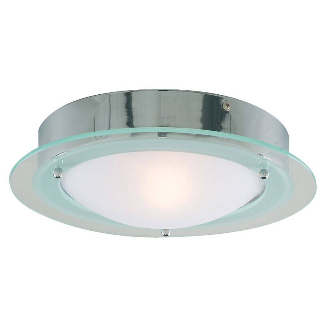 Flush Bathroom Ceiling Light Polished Chrome 30cm