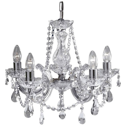 Marie Therese 5 Light Ceiling Light Polished Chrome