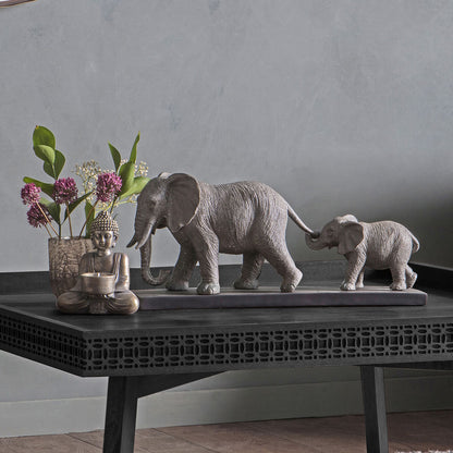 Sharga Grey Elephant Plaque Ornament