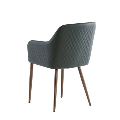 Sicily 1.8M White and Gold Table with 6 Green Chairs Dining Set