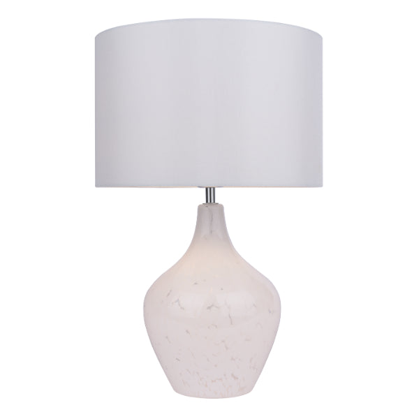 Snowdrop Dual Lit White Glass Table Lamp