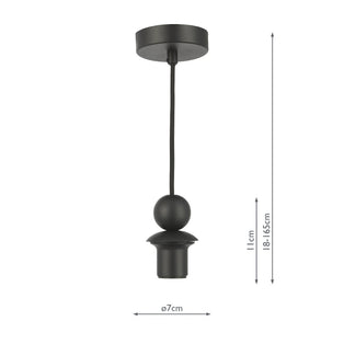 1-Light Matte Black Suspension E27