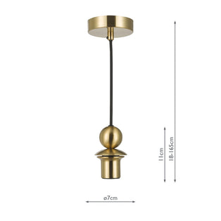 1-Light Satin Brass Suspension E27