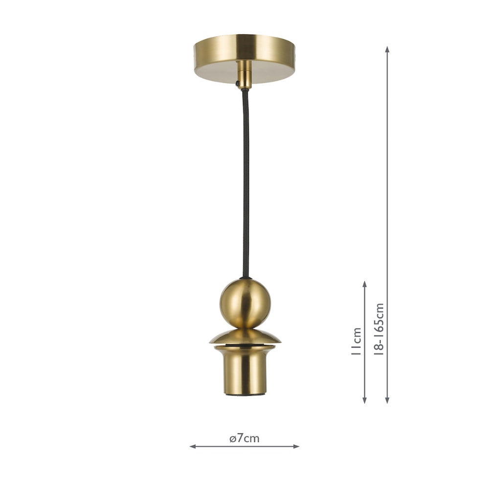 1-Light Satin Brass Suspension E27
