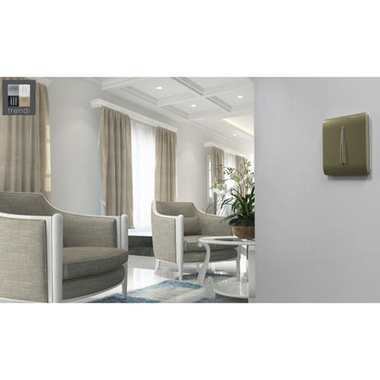 Trendi Switch 1 Gang 2 Way 10 Amp Rocker Light Switch Screwless Champagne Gold