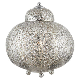 Moroccan 26cm Table Lamp Silver