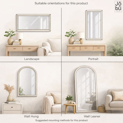 Takara - Full Length Black Metal Rectangle Mirror - 180cm x 105cm