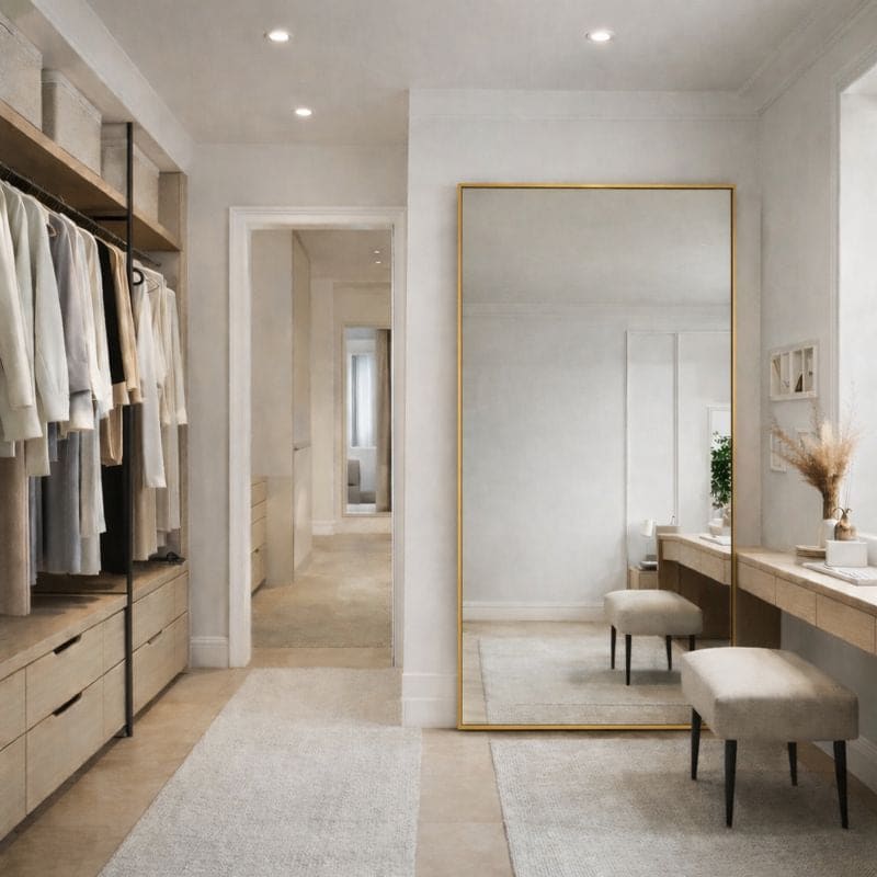 Takara - Full Length Gold Metal Rectangle Mirror - 180cm x 90cm