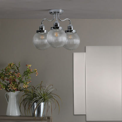 Tamara 3 Light Semi Flush Ceiling Light IP44