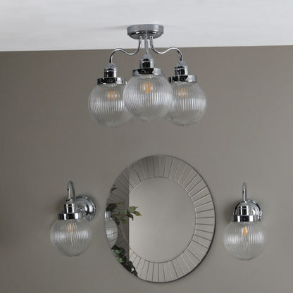 Tamara 3 Light Semi Flush Ceiling Light IP44