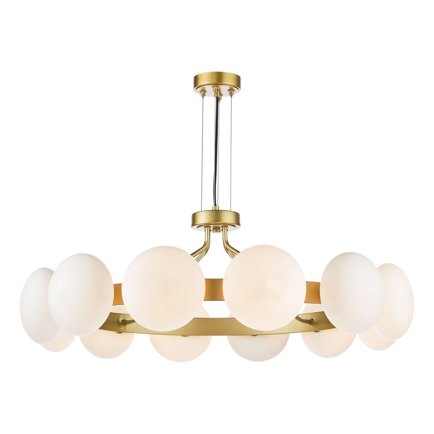 Tauri 12 Light Gold & Opal Glass Pendant Ceiling Light