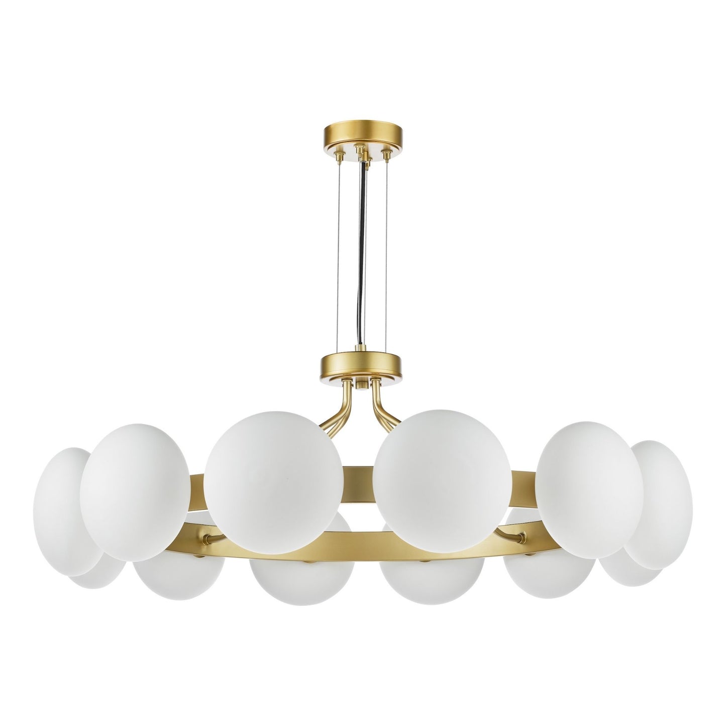 Tauri 12 Light Gold & Opal Glass Pendant Ceiling Light