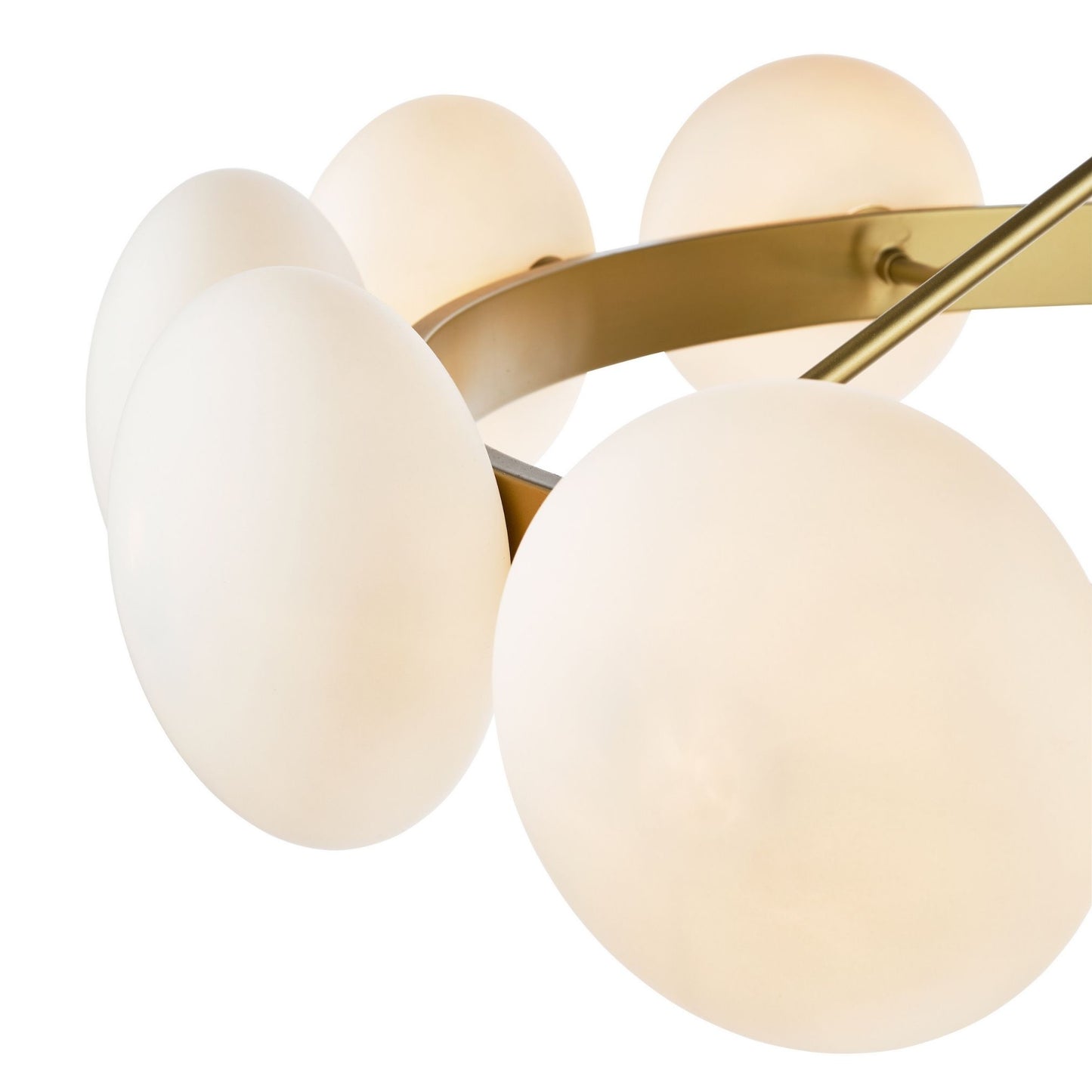 Tauri 12 Light Gold & Opal Glass Pendant Ceiling Light