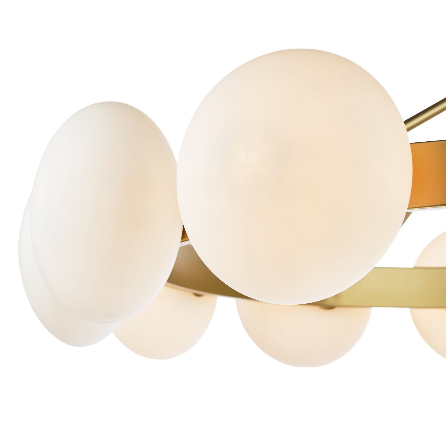 Tauri 12 Light Gold & Opal Glass Pendant Ceiling Light