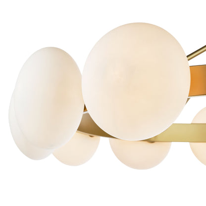 Tauri 12 Light Gold & Opal Glass Pendant Ceiling Light