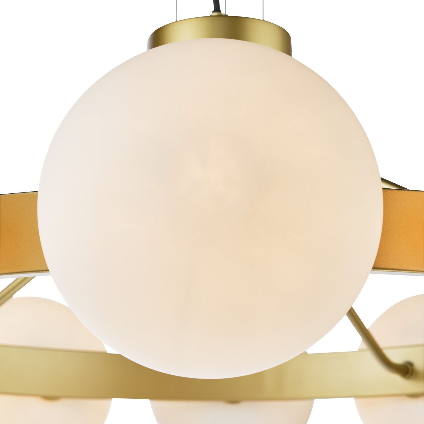 Tauri 12 Light Gold & Opal Glass Pendant Ceiling Light