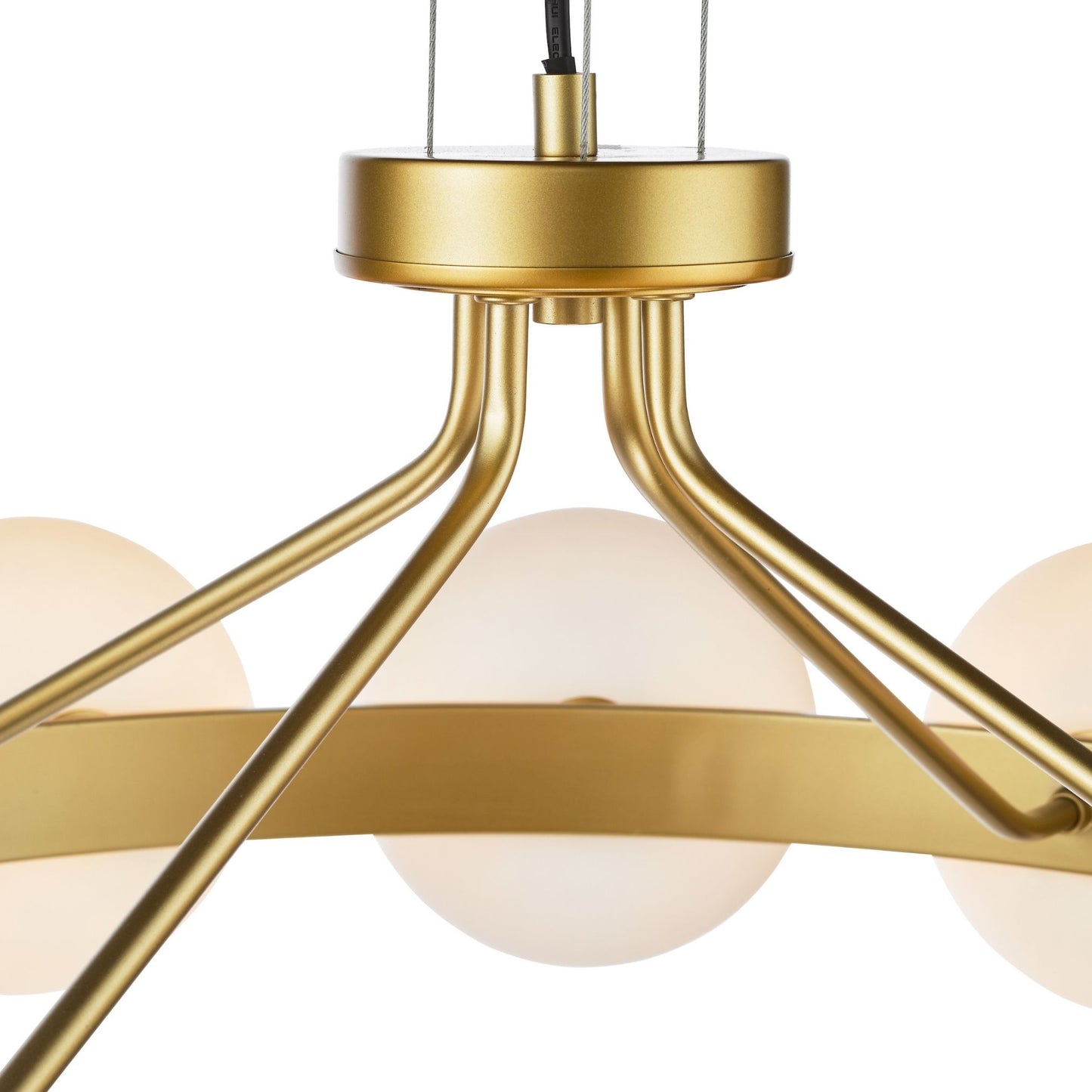 Tauri 12 Light Gold & Opal Glass Pendant Ceiling Light
