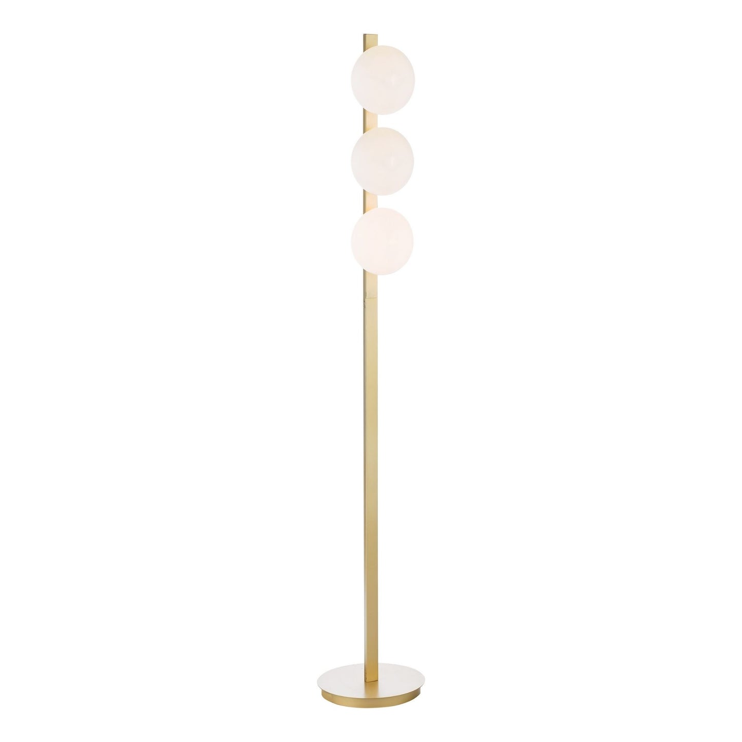 Tauri 3 Light Gold & Opal Glass Floor Lamp