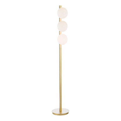 Tauri 3 Light Gold & Opal Glass Floor Lamp