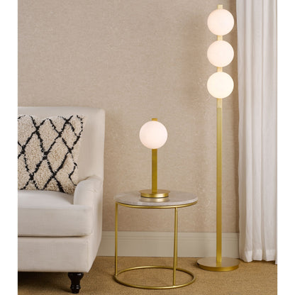 Tauri 3 Light Gold & Opal Glass Floor Lamp