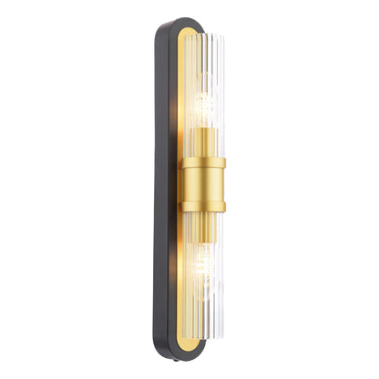 Tess 2-Light Black And Gold Wall Light