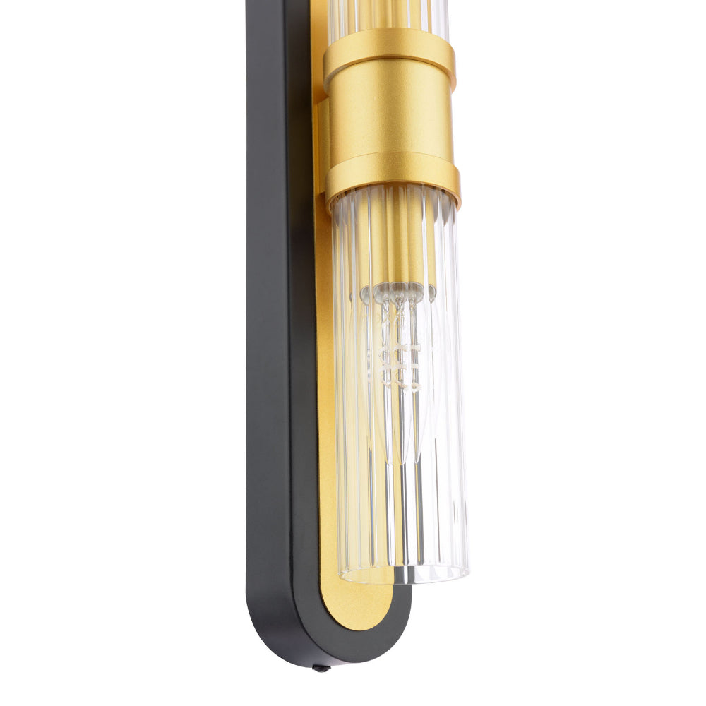 Tess 2-Light Black And Gold Wall Light