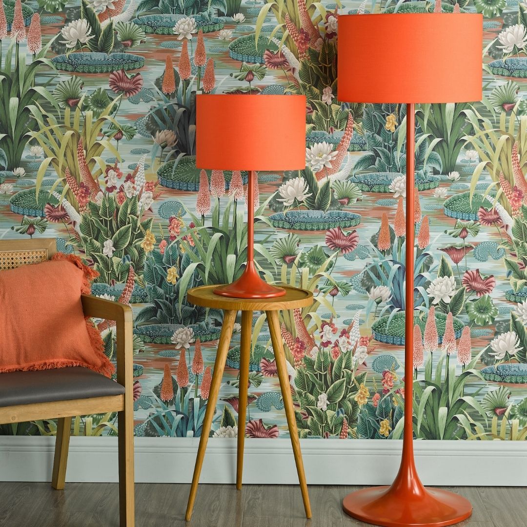 Toledo Burnt Orange Retro Floor Lamp