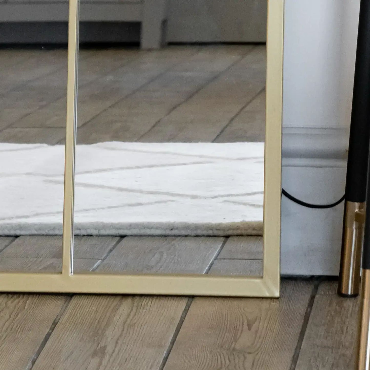Tomi - Full Length Gold Metal Arched Lattice Window Mirror - 150cm x 60cm