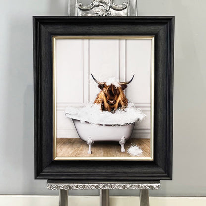 Highland Cow Tub 50x40 Framed Wall Art