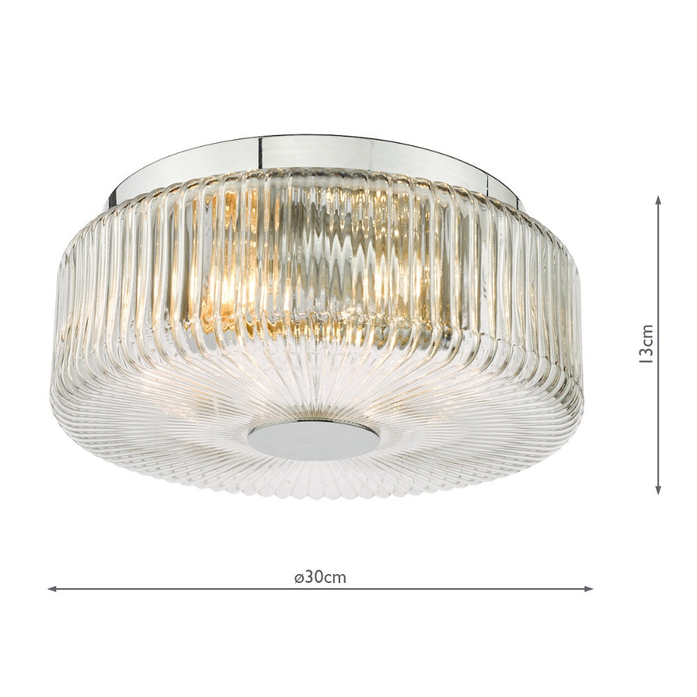 Twyman 3-Light Polished Chrome IP44 Flush Ceiling Light