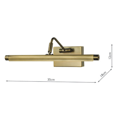 Tyrus Brushed Bronze 35Cm LED Picture Light
