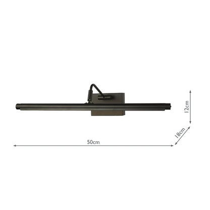 Tyrus Satin Black 50Cm LED Picture Light