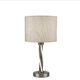 Vegas LED Warm White Satin Silver 47cm Table Lamp with Ivory Hessian Shade