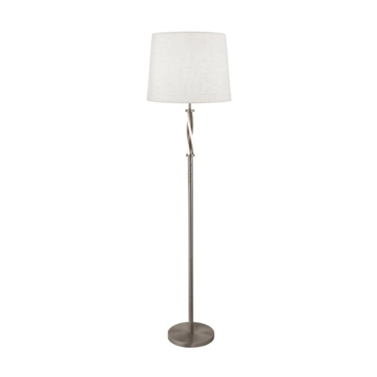 Vegas LED Warm White Satin Silver 152cm Floor Lamp with Ivory Hessian Shade