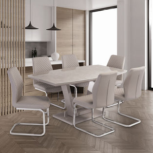 Milano 1.6m 6 Seater Latte Dining Set