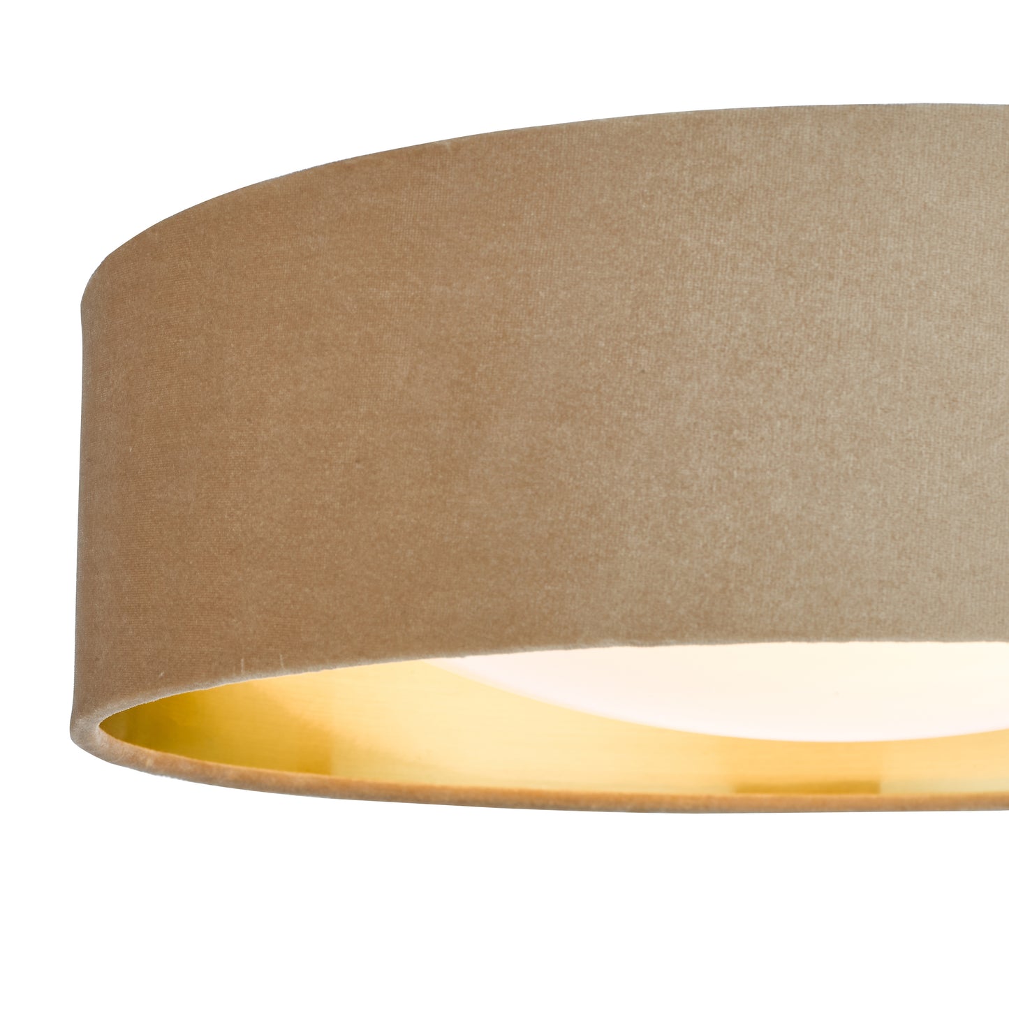 Viera Taupe & Gold Flush Ceiling Light