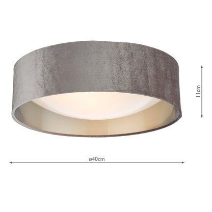 Viera Mink & Silver Flush Ceiling Light