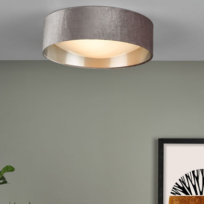 Viera Mink & Silver Flush Ceiling Light