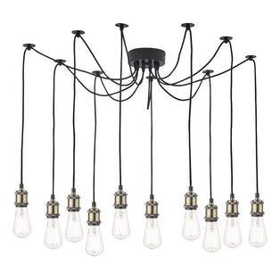 Waco 10 Light Antique Brass Pendant Ceiling Light
