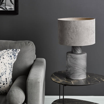 Wanda Grey & Smoked Glass Table Lamp